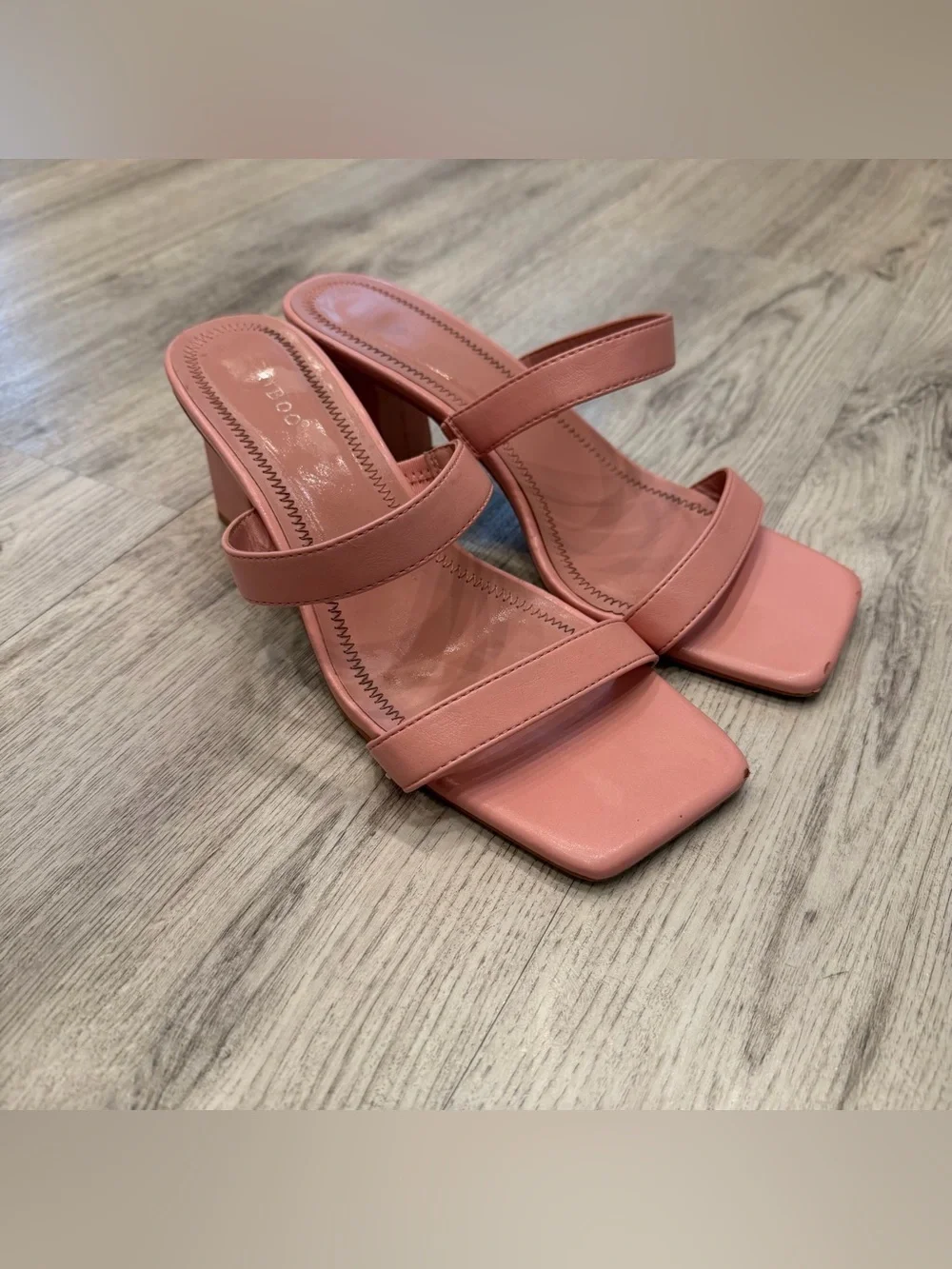 Bamboo Pink Double Strap Block Heel Sandals Size 9‎